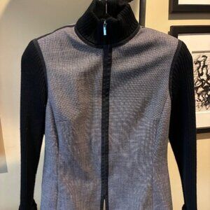 Carlisle Houndstooth Jacket with Sweater Sleeves/Collar